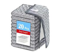 Non-Scratch Multipurpose Steel Wire Dishcloths - Reusable Quick-Dry Odor-Free Scrub Cloths for Dishes, Kitchen Cleaning Cloths for Cookware"7.87“ x 7.87” (silver, 20pcs-4-layer 7.87*7.87)