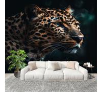 Non-self-Adhesive Photo Wallpaper 200×140 cmAnimals Leopard Theme Seamless Splicing HD Print Wall Stickers Mural Black Removable Home Room Decoration Large Size Panoramic Wallpaper