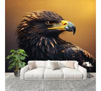 Non-self-Adhesive Photo Wallpaper 350×256 cmAnimals Eagles Theme Seamless Splicing HD Print Wall Stickers Mural Yellow Removable Home Room Decoration Large Size Panoramic Wallpaper