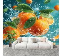 Non-self-Adhesive Wall Stickers Mural 250×175 cm Dynamic Fruit Close-Up Seamless Splicing HD Print Photo Wallpaper Green Removable Without Damage Large Size Panoramic Wallpaper