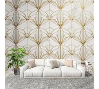 Non-self-Adhesive Wall Stickers Mural 250×175 cm Linear Geometric Patterns Seamless Splicing HD Print Photo Wallpaper Light White Removable Without Damage Large Size Panoramic Wallpaper