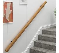 Non-Slip 1.4m (4.5ft) Wooden Stair Railings Support Rod with Brackets - Sturdy Grab Bar Kit for Indoor Use, Hospital & Home, Perfect for Loft & Stair Banister