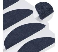 vidaXL Stair Mats Self-adhesive 15 pcs 56x17x3 cm Blue UK HOT