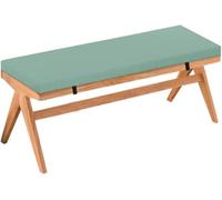 Non Slip 2 Thickness Bench Cushion with Fixed Strap High Density Foam Pad for Indoor/Outdoor Furniture Rectangular Seat Cushion for Window, Piano, Dining Room Teal, 31x16 inches