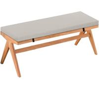 Non Slip 2 Thickness Bench Cushion with Fixed Strap, High Density Foam Pad for Indoor/Outdoor Furniture, Rectangular Seat Cushion for Window, Piano, Dining Room Beige, 39x16 inches