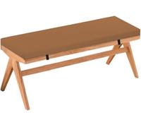 Non Slip 2 Thickness Bench Cushion with Fixed Strap High Density Foam Pad for Indoor/Outdoor Furniture, Rectangular Seat Cushion for Window, Piano, Dining Room Coffee Color, 31x16 inch