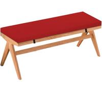 Non Slip 2 Thickness Bench Cushion with Fixed Strap High Density Foam Pad for Indoor/Outdoor Furniture, Rectangular Seat Cushion for Window, Piano, Dining Room Red, 51x16 inches