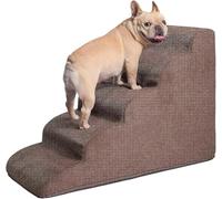 Non-Slip 3 Tiers Pet Steps with Washable Fabric Cover,Extra Wide Deep Dog Stairs for Small Older Injured Dogs Cats(L)