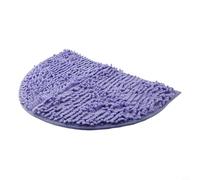 Non Slip Absorbent Half Round Bathroom Mat Soft Chenille Shaggy Carpet Quick Dry Anti Skid Shower Rug for Home Bath and Toilet Floor Decor(Beige)