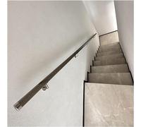 Non-Slip Acrylic Stair il with Silver Brackets - Transparent Black Wall-Mounted Railing Kit for Indoor Stairs, 450cm (14.5ft) - Clete Safe Solut