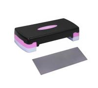 Non Slip Aerobic Fitness Exercise Stepper Durable Adjustable 2 Step Height Level Gym Home Cardio Yoga Step Board Perfect Workout Accessory with Training Mat (Purple Yoga Step +Mat)