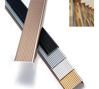 Non-Slip Aluminium Stair Nosing Edge Trim - 90° Metal Step Edging for Wood Stairs Waterproof Indoor/Outdoor Use Purple Gold 90cm L x 70mm W x 30mm H