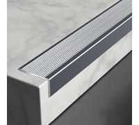 Non-Slip Aluminum Alloy Stair Edge Protector - L Shaped Indoor & Outdoor Safety Molding for Steps and Stairs 1pc(Grey,L 150cm (59 1/10"))