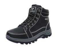 Non Slip And Collision Prevention Soft Inner Layer Thermal Boots Winter High Top Outdoor Hiking Shoes For Mens (Black, 7.5)