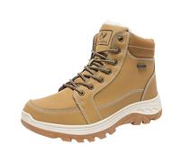 Non Slip And Collision Prevention Soft Inner Layer Thermal Boots Winter High Top Outdoor Hiking Shoes For Mens (Yellow, 5.5)