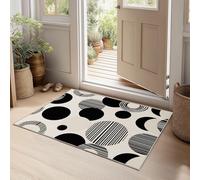 Non Slip Area Rug 100 x 160 cm Geometric Large Circle Stripes Lightweight Carpet, Mid-Century Design Machine Washable Mat Low Pile Rug for Dining Room Home Office Bedroom Hall Lounge Home Decor