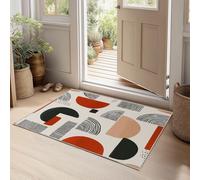 Non Slip Area Rug 100 x 160 cm Geometric Semicircle Lines Lightweight Carpet, Minimalism Machine Washable Mat Low Pile Rug for Dining Room Home Office Bedroom Hall Lounge Home Decor