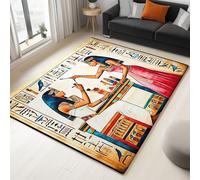 Non Slip Area Rug Vintage Egyptian Pharaoh 120x180cm Washable Living Room Area Rug, Modern Soft Faux Wool Carpet, for Bedroom Kitchen Office Home Decor