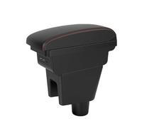 Non-Slip Armrest Compatible With Proton For SAGA FLX/FL/BLM 2008-2019 Special Auto Parts Interior Modification Center Console Armrest Cup Holder Storage Box(B1 Black red 3 USB)