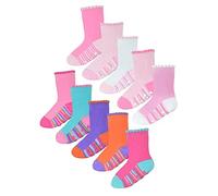Non Slip Baby Girl Heel and Toe Socks | 10 Pair Multipack | Cute and Soft Toddler Socks with Grips