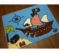 Non Slip Backing Childrens/Kids Novalty Pirate Rug/Mat Size 80x110cm