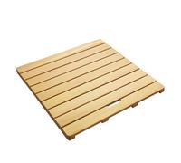 Non-Slip Bamboo Bath Mat - Waterproof Rectangular Shower Rug with Handles & Anti-Skid Feet for Bathroom Flooring, Eco-Friendly & Durable Design