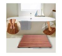 Non Slip Bamboo Bath Mat Waterproof Wooden Shower Mat for Spa Sauna & Bathroom Eco Friendly Rectangular Duck Board Mold Resistant Quick Drying Stylish Home Décor