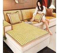 Non-Slip Bamboo Sofa Cover Breathable Smooth Cush for Summer Easy to Clean Modular Sofa Protect Eco-Friendly Fur Decor