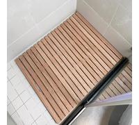 Non Slip Bamboo Wooden Bath Mat for Spa Sauna Hot Tub Pool Water and Cold Insulation Rectangular Shower Mat Customized Size 80x70cm Duck Board Design