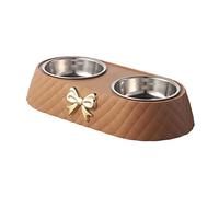 Non-Slip Base Pet Dog Bowls with Bowknot Decor Stainless Steel Feeding Water Bowl for Feeding Kitten Indoor Food Dish Stainless Steel Dog Bowl Stainless Steel Dog Bowls Large with Non-Slip Stand