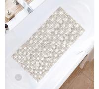 Non-Slip Bath Mat 40 x 80 cm: Shower Mat Non-Slip with Suction Cups and Drain Holes, Foldable and Cut to Size Non-Slip Mat for Bathtub, Mildew Resistant and Machine Washable