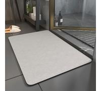 Non-Slip Bath Mat 50 * 80cm, Super Absorbent Diatomaceous Quick-Dry Rug for Bathtubs, Showers & Bathrooms - Beige Color, Perfect for Safe & Comfortable Use.