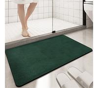 Non-Slip Bath Mat 60x100cm, Quick-Dry Dark Green Bathroom Rug, Absent & Washable Shower Mat, Soft Bathing Decor for Bathtub, Shower, Home Bathroom
