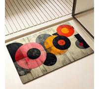 Non Slip Bath Mat, Diatomite Stone Bath Mats for Bathroom 50 x 80 cm, Diatom Mud Door Mat, Red Washable Rug, Super Water Absorption, Quick-Dry, Home Kitchen Bathtub Bathroom Accessories, Modern D-1456