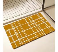 Non Slip Bath Mat, Diatomite Stone Bath Mats for Bathroom 70 x 120 cm, Diatom Mud Door Mat, Yellow Washable Rug, Super Water Absorption, Quick-Dry, Home Bathtub Bathroom Accessories, Geometry D-1548