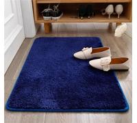 Non-Slip Bath Mat & Door Mat - Soft Microfiber Washable Rug - Water Absorbent for Bathroom Kitchen Outdoor & Hallway (Dark Blue 60x90cm)