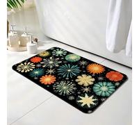 Non Slip Bath Mat Mandala, Diatomite Stone Bath Mats for Bathroom 30 x 50 cm, Washable Rug, Super Water Absorption, Diatom Mud Door Mat, Quick-Dry, for Kitchen Bathroom Accessories, Geometry O-516