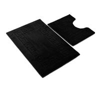 Non Slip bath mat - Rug Style Anti Slip Mat 2 Count - Bath Mats for Bathroom by Paradise (Black)