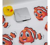 Non Slip Bath Mat Stickers - Modern fun Stylish Alternative to Rubber Suction Mat - Strong Adhesive Textured Stick on Anti Skid safety Treads for Baby Toddler Child - SLIPS AWAY® (5x Clara Clownfish)