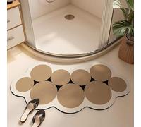 Non Slip Bath Mats，Curved Shower Mat，Curved Bath Mat for Round Shower, Super Absorbent Non Slip Quadrant Curved Bath Rug, Quick Dry Corner Bathroom Rug,E,40x75cm