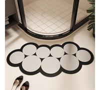 Non Slip Bath Mats，Curved Shower Mat，Quadrant Curved Bath Mat for Round Shower, Non Slip Quick Dry Curved Bath Rug, Super Absorbent Corner Bathroom Rug,B,36x75cm