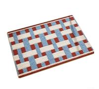 Non-Slip Bathroom Mat, Plush Microfiber Absorbent Bath Rug for Wet Floors, Quick-Dry Floor Mat for Shower, Bath & Entryway - 45 x 70 cm(Blue Red)