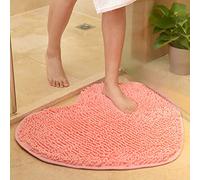 Non-Slip Bathroom Rug,Chenille Absorbent Bath Mat Heart Shaped Shower Mat Soft Bath Mat Rugs for Kitchen Bedroom Dorm Bathroom (70 * 80cm,Pink)