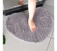 Non-Slip Bathroom Rug,Chenille Absorbent Bath Mat Heart Shaped Shower Mat Soft Bath Mat Rugs for Kitchen Bedroom Dorm Bathroom (70 * 80cm,Grey)
