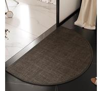 Non-Slip Bathroom Rug with Rubber Backing Soft Washable Bath Mat Absorbent Shower Mat Brown Half-Circle 45 x 70 cm Ideal for Home Decor and Safety