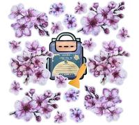 Non Slip Bathtub Stickers, 18 PCS Sakura Cherry Blossom Decals - Alternative to Shower Mat, Waterproof Adhesives for Tubs, Stairs - Safety Anti Slip Shower Stickers