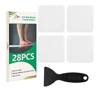 Non Slip Bathtub Stickers 28 PCS Adhesive Anti Slip Shower Stickers for Bath TubBathroomStairs with Premium Scraper