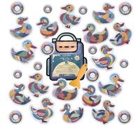 Non Slip Bathtub Stickers, 28 PCS Pastel Pop Art Bath Duck Decals, Alternative to Bath Mat, Waterproof Adhesives, Anti Slip Shower Stickers, Tubs, Stairs - Safety Tub Non Slip Stickers