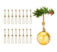 Non-Slip Baubles Hooks for Christmas Tree - Ornament Hangers Hooks for Hanging Small & Large Heavy Duty Ornaments - Adjustable Xmas Ornament Anchor for Tree Decorations (48, Gold)