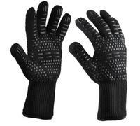 Non-Slip BBQ Microwave Oven Gloves Fireproof Heat Resistant Oven Mitts 500-800 Centigrade Flame Retardant BBQ Fire Gloves for Barbecue(1pair)